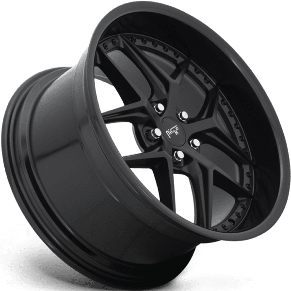 Niche M226 Vice 20X9 5X114.3 Satin Black With Gloss Black Lip