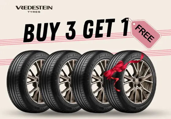 Buy 3 Vredestein tyres online and get 1 free