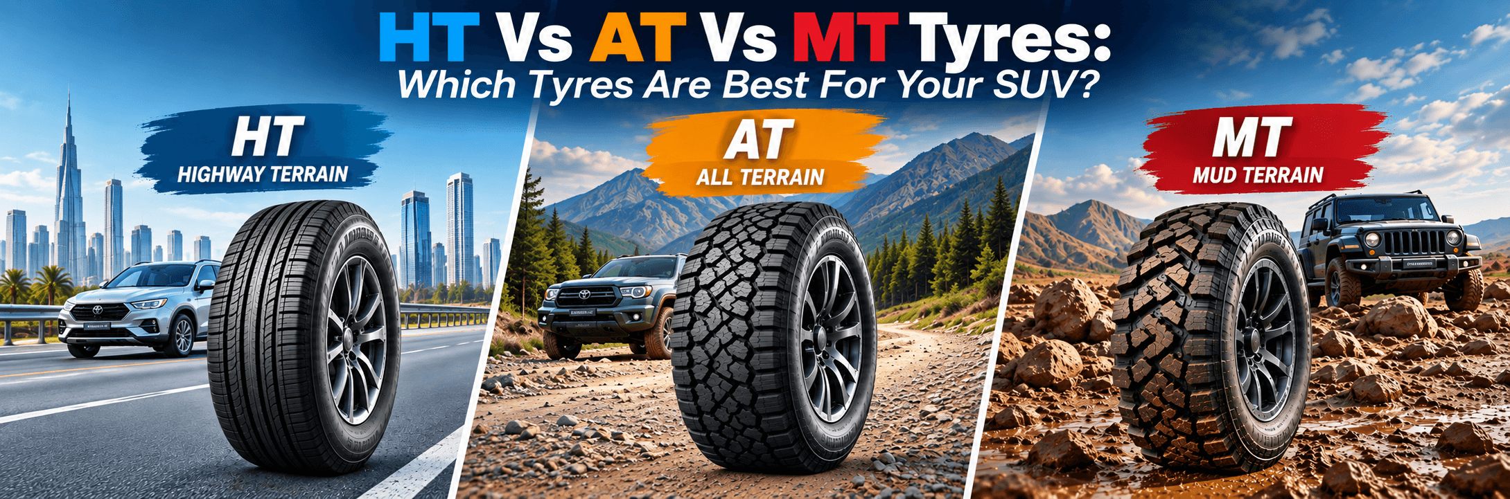 HT Vs AT Vs MT Tyres: Which Tyres Are Best For Your SUV?
