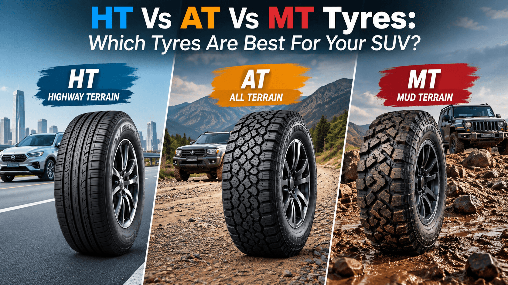 HT Vs AT Vs MT Tyres: Which Tyres Are Best For Your SUV?